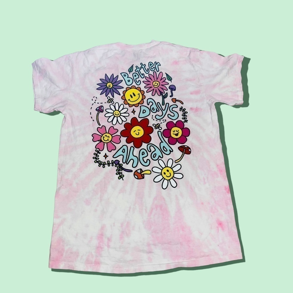𝅺ALAB Groovy “Better Days Ahead” pink tie-dye tee